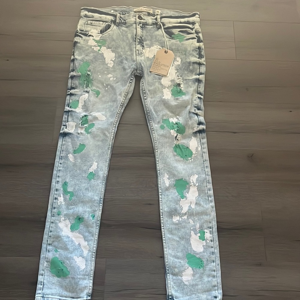 Denim Jeans Paint Splat